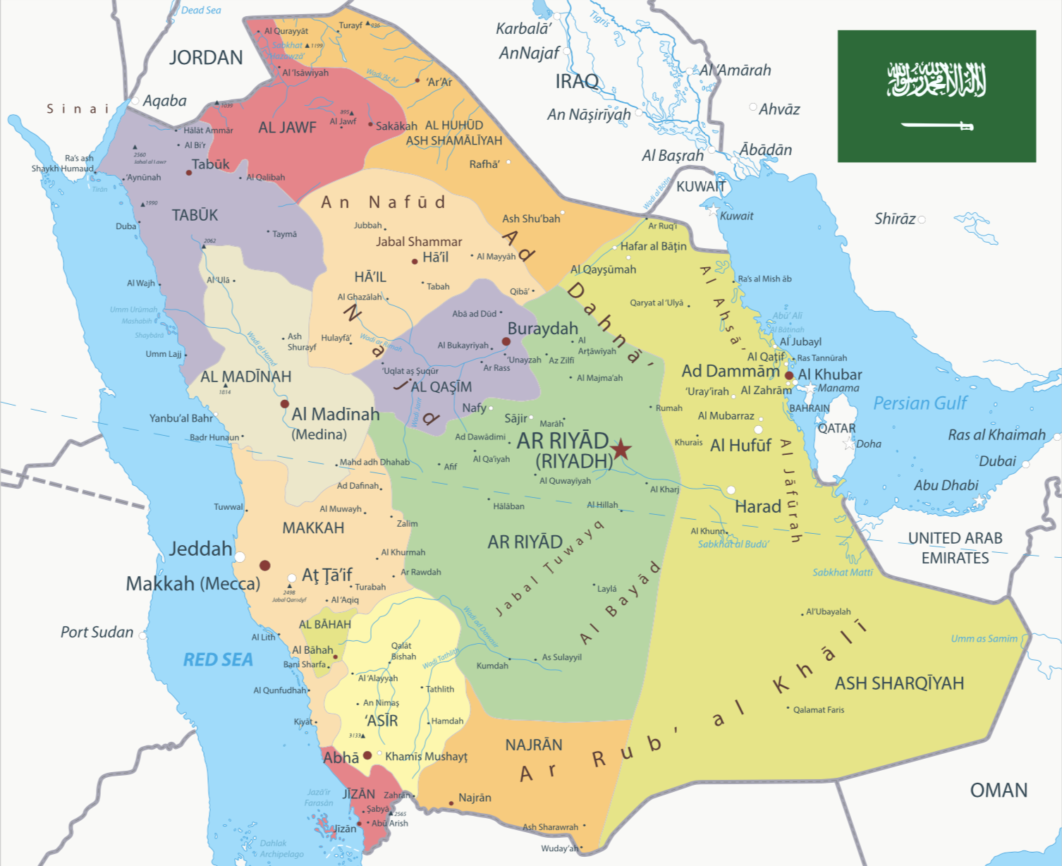 Arabia Najd Map